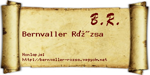 Bernvaller Rózsa névjegykártya